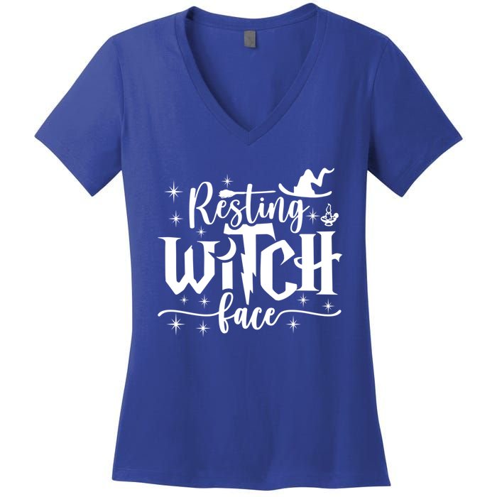 Resting Witch Face Cool Gift Funny Halloween Gift Women's V-Neck T-Shirt