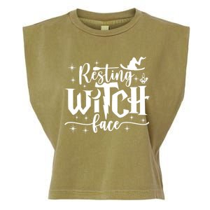 Resting Witch Face Cool Gift Funny Halloween Gift Garment-Dyed Women's Muscle Tee