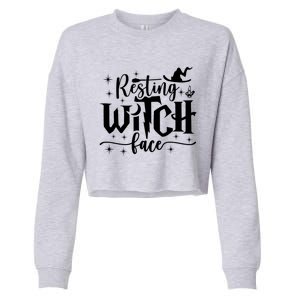 Resting Witch Face Cool Gift Funny Halloween Gift Cropped Pullover Crew