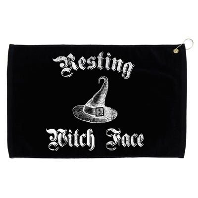 Resting Witch Face Halloween Vintage Retro Witchy Meaningful Gift Grommeted Golf Towel