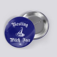 Resting Witch Face Halloween Vintage Retro Witchy Meaningful Gift Button