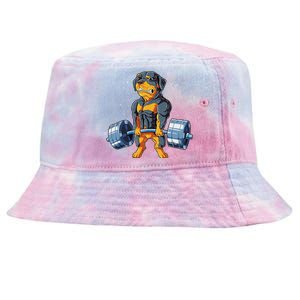 Rottweiler Weightlifting Funny Deadlift Fitness Gym Gift Tie-Dyed Bucket Hat