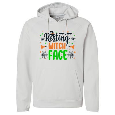 Resting Witch Face Spooky Halloween Vibes Gift Performance Fleece Hoodie