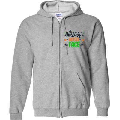 Resting Witch Face Spooky Halloween Vibes Gift Full Zip Hoodie