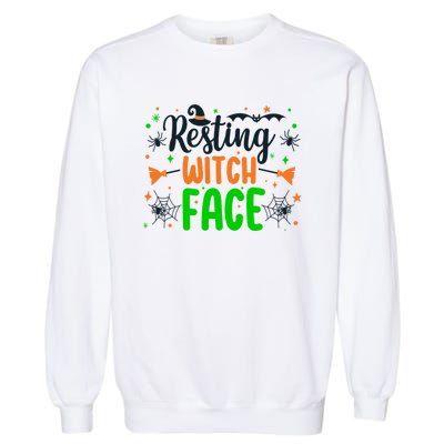 Resting Witch Face Spooky Halloween Vibes Gift Garment-Dyed Sweatshirt