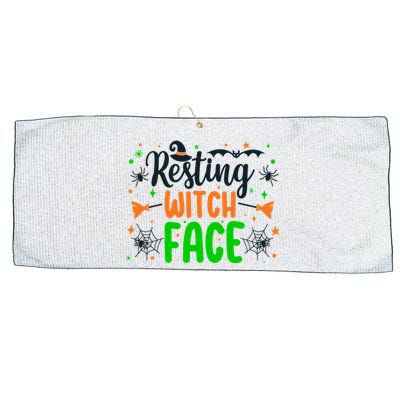 Resting Witch Face Spooky Halloween Vibes Gift Large Microfiber Waffle Golf Towel