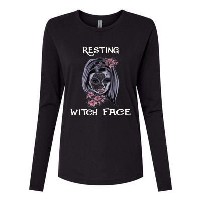 Resting Witch Face Gift Womens Cotton Relaxed Long Sleeve T-Shirt