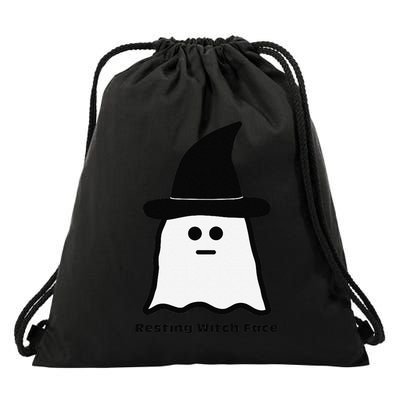 Resting Witch Face Funny Ghost Halloween Drawstring Bag
