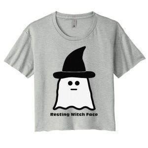 Resting Witch Face Funny Ghost Halloween Women's Crop Top Tee