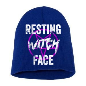 Resting Witch Face Occult Wiccan Pagan Gothic Witchcraft Gift Short Acrylic Beanie