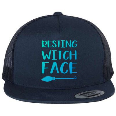 Resting Witch Face Gift Flat Bill Trucker Hat