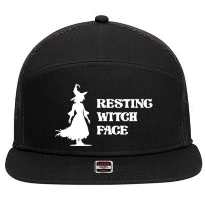 Resting Witch Face Funny Gift 7 Panel Mesh Trucker Snapback Hat