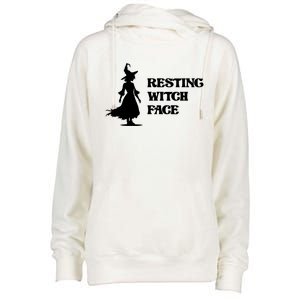 Resting Witch Face Funny Gift Womens Funnel Neck Pullover Hood