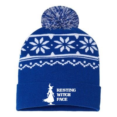 Resting Witch Face Funny Gift USA-Made Snowflake Beanie