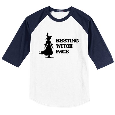 Resting Witch Face Funny Gift Baseball Sleeve Shirt