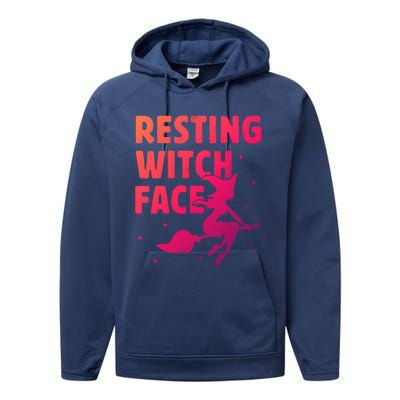 Resting Witch Face Cool Gift Witches Halloween Costume Gift Cute Gift Performance Fleece Hoodie