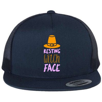 Resting Witch Face Gift Flat Bill Trucker Hat