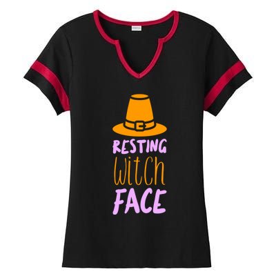 Resting Witch Face Gift Ladies Halftime Notch Neck Tee