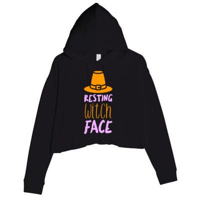 Resting Witch Face Gift Crop Fleece Hoodie