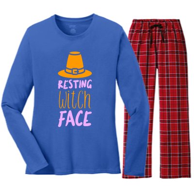 Resting Witch Face Gift Women's Long Sleeve Flannel Pajama Set 