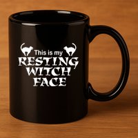 Resting Witch Face Gift 11oz C Handle Ceramic Mug