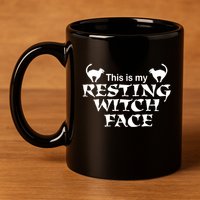 Resting Witch Face Gift 11oz C Handle Ceramic Mug