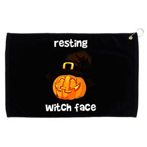 Resting Witch Face Gift Grommeted Golf Towel