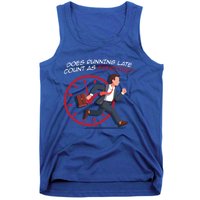 Runner Workout Funny Does Running Late Count As Exercise Gift Tank Top