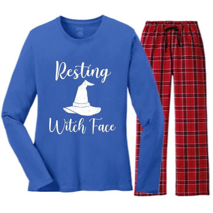 Resting Witch Face Gift Women's Long Sleeve Flannel Pajama Set 