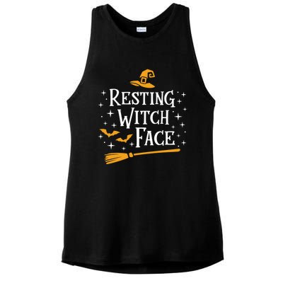 Resting Witch Face Gift Broomstick Funny Spooky Party Ladies PosiCharge Tri-Blend Wicking Tank