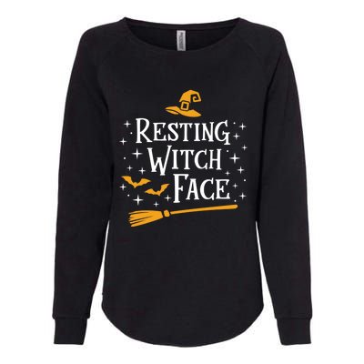 Resting Witch Face Gift Broomstick Funny Spooky Party Womens California Wash Sweatshirt