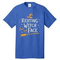 Resting Witch Face Gift Broomstick Funny Spooky Party Tall T-Shirt