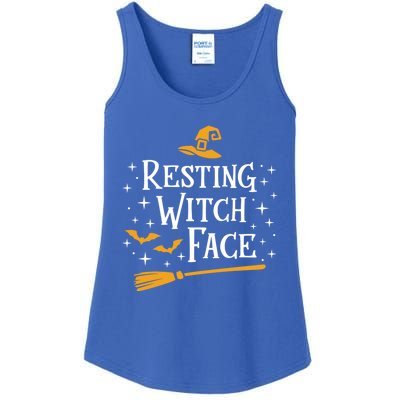 Resting Witch Face Gift Broomstick Funny Spooky Party Ladies Essential Tank