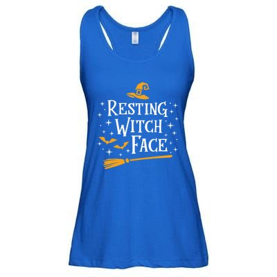 Resting Witch Face Gift Broomstick Funny Spooky Party Ladies Essential Flowy Tank