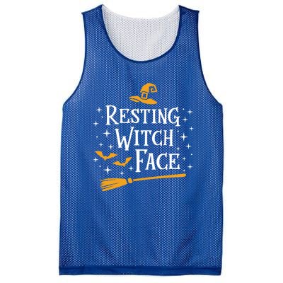 Resting Witch Face Gift Broomstick Funny Spooky Party Mesh Reversible Basketball Jersey Tank