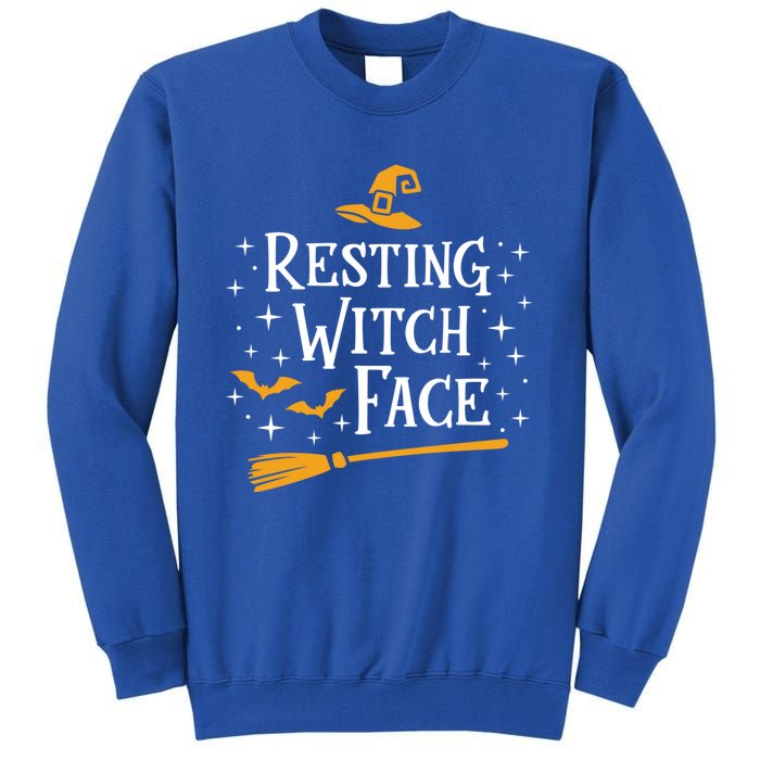 Resting Witch Face Gift Broomstick Funny Spooky Party Tall Sweatshirt