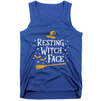 Resting Witch Face Gift Broomstick Funny Spooky Party Tank Top