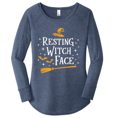 Resting Witch Face Gift Broomstick Funny Spooky Party Women's Perfect Tri Tunic Long Sleeve Shirt