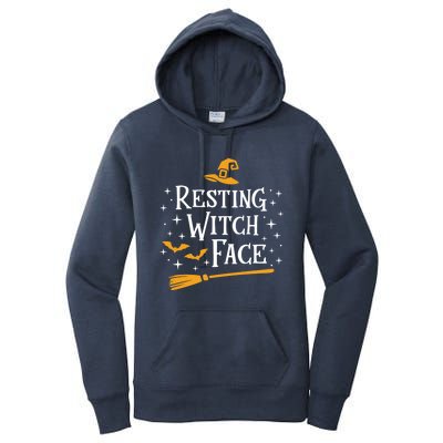 Resting Witch Face Gift Broomstick Funny Spooky Party Women's Pullover Hoodie