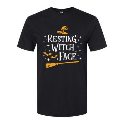 Resting Witch Face Gift Broomstick Funny Spooky Party Softstyle CVC T-Shirt