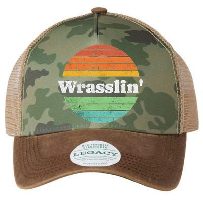Retro Wrasslin Funny Wrestling Lover 70s Style Legacy Tie Dye Trucker Hat