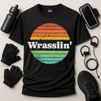 Retro Wrasslin Funny Wrestling Lover 70s Style Cooling Performance Crew T-Shirt