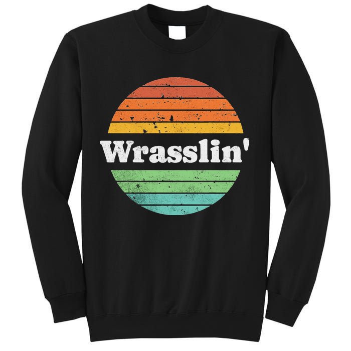 Retro Wrasslin Funny Wrestling Lover 70s Style Sweatshirt