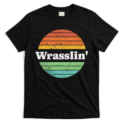 Retro Wrasslin Funny Wrestling Lover 70s Style T-Shirt