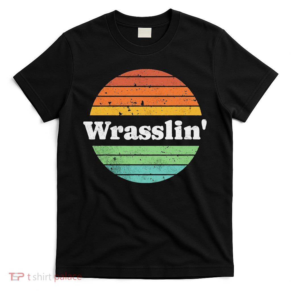 Retro Wrasslin Funny Wrestling Lover 70s Style T-Shirt