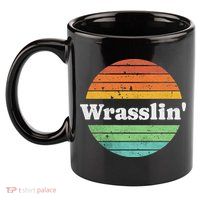 Retro Wrasslin Funny Wrestling Lover 70s Style 11oz C Handle Ceramic Mug