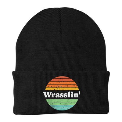 Retro Wrasslin Funny Wrestling Lover 70s Style Beanie