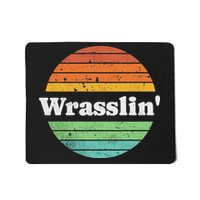 Retro Wrasslin Funny Wrestling Lover 70s Style Mousepad
