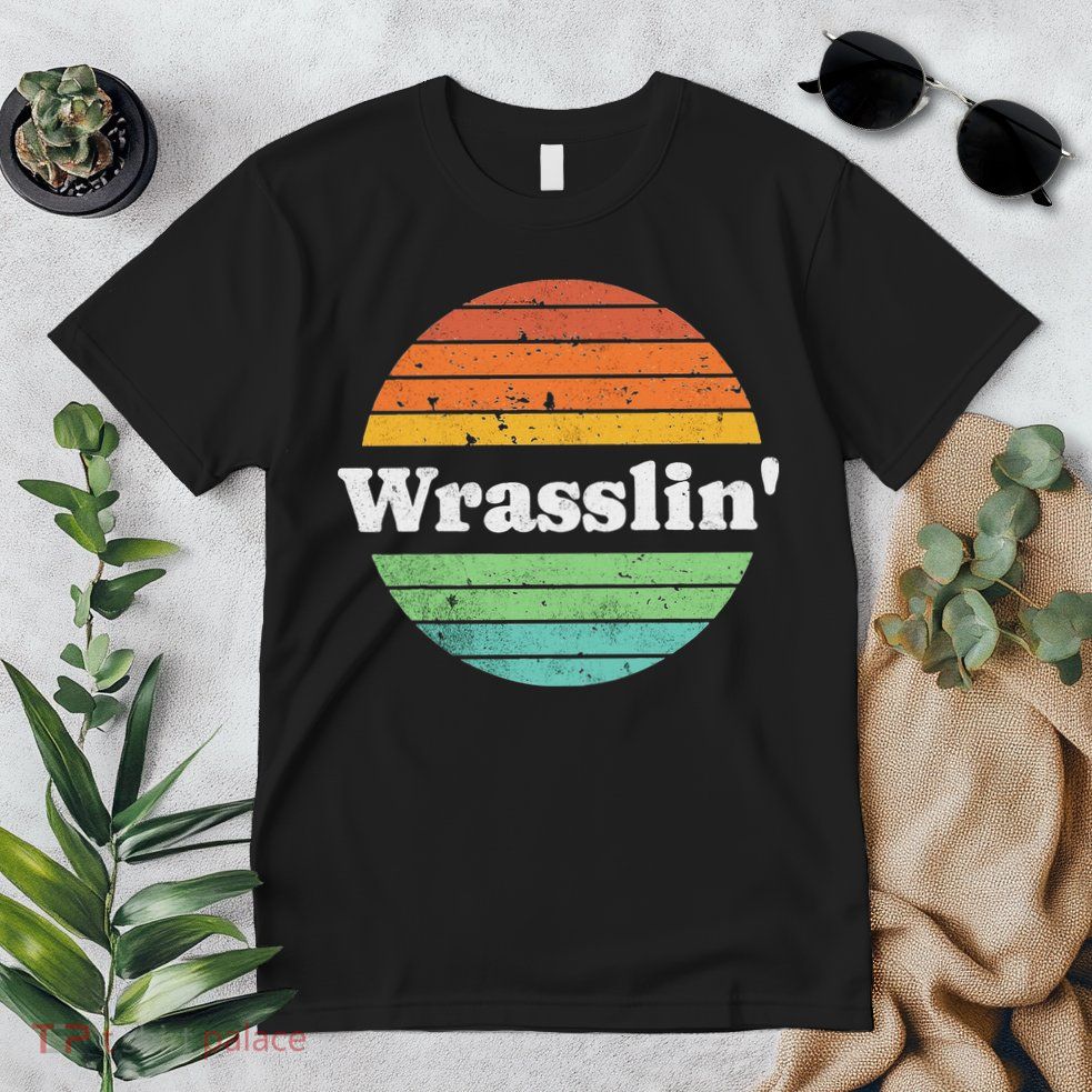 Retro Wrasslin Funny Wrestling Lover 70s Style Premium T-Shirt