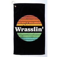 Retro Wrasslin Funny Wrestling Lover 70s Style Golf Towel